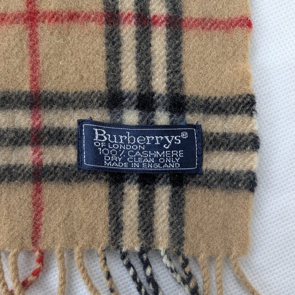 BURBERRY Cashmere Nova Check Scarf – Authentic Green Plaid – RARE FIND – FAST - Picture 3 of 7